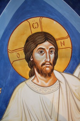 Christ (detail of Resurrection), St Urbans, Leeds