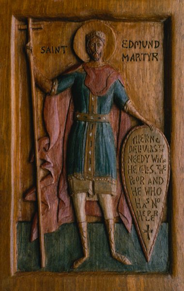 St Edmund Martyr (polychrome carving)