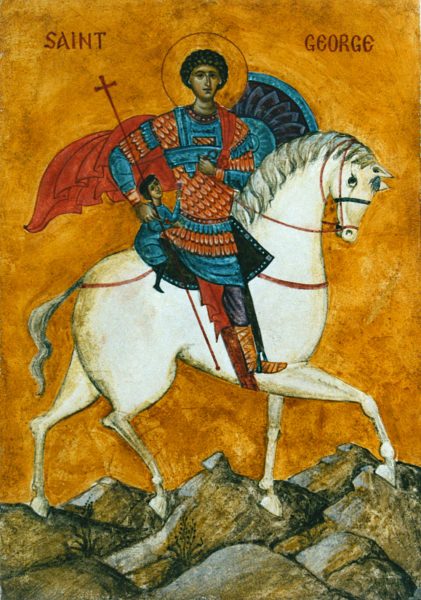 St George (on a horse, fresco)