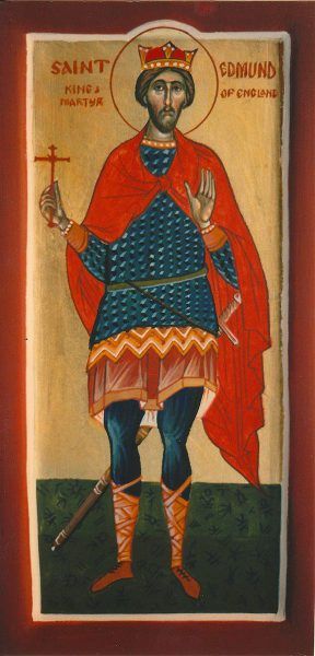 St Edmund King and Martyr of England (standing)