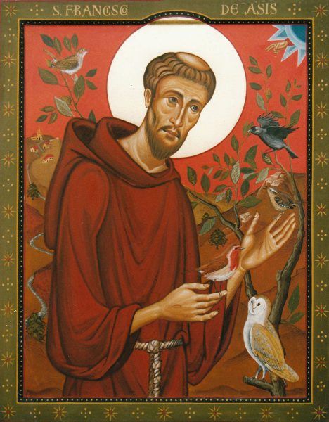 St Francis of Assisi with birds
