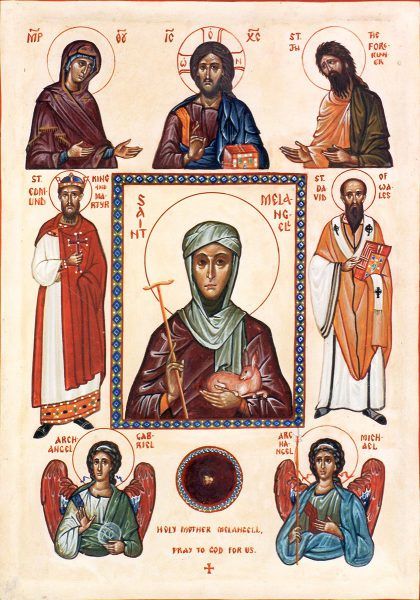 St Melangell (with saints)