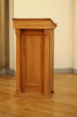 Lectern for Fisher House crafted by Dylan Hartley and designed by Aidan Hart.