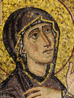 mary at the foot of the cross mosaic