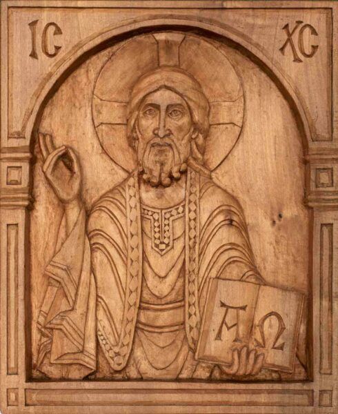 Christ relief carving in limewood