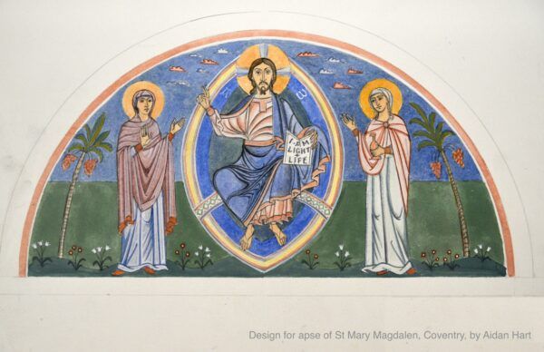 Colour design for apse of St Mary Magdalen church, Coventry
